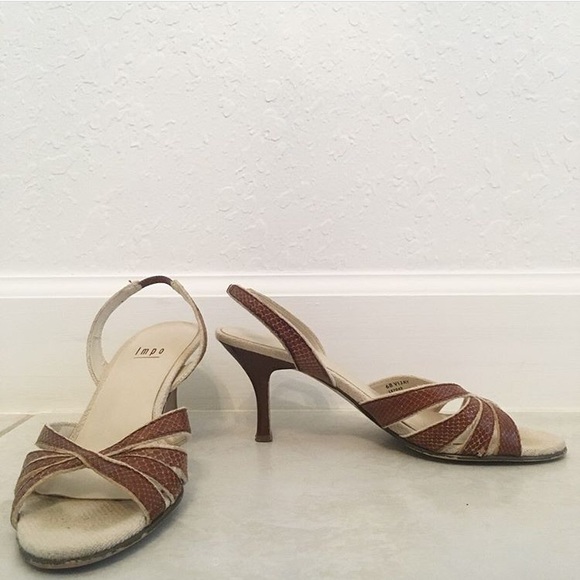 VINTAGE IMPO Snakeskin Brown Vijay Size 6B Heels - Picture 6 of 8